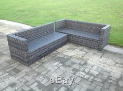 6 seater grey rattan corner sofa set table outdoor garden furniture