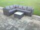 6 Seater Rattan Corner Sofa Set Table Outdoor Garden Furniture Patio Grey