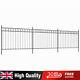 6 X 1.3 M Fence Panels With Posts Steel Garden Barrier Edging Border Black