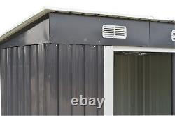 6 x 4 ft Metal Shed Outdoor Garden Storage Shed Pent Roof Bike Tool Box Storage