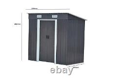 6 x 4 ft Metal Shed Outdoor Garden Storage Shed Pent Roof Bike Tool Box Storage