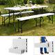 6ft Folding Table Trestle Bench Camping Picnic Bbq Party Garden Heavy Duty Set