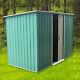 6x4 Metal Garden Shed Flat Roof Outdoor Tool Storage House Heavy Duty Toolshed