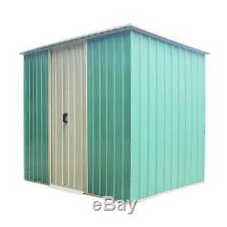 6X4 Metal Garden Shed Flat Roof Outdoor Tool Storage House Heavy Duty Toolshed