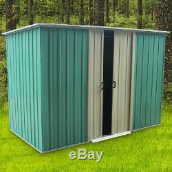 6X4 Metal Garden Shed Flat Roof Outdoor Tool Storage House Heavy Duty Toolshed