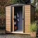 6ft X 5ft Metal Garden Storage Shed Wood Grain Design Double Door Store New