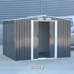6ft8ft Metal Garden Shed Storage Sheds Heavy Duty Outdoor Organiser FREE Base