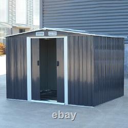 6ft8ft Metal Garden Shed Storage Sheds Heavy Duty Outdoor Organiser FREE Base