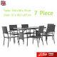 7 Piece Outdoor Dining Set Poly Rattan Garden Patio Table Chair Furniture Black