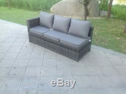 7 seater corner rattan sofa set coffee table outdoor garden furniture grey mixed