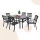 7pcs Garden Dining Set Outdoor Furniture Stackable Chairs Table For 6-8 Person