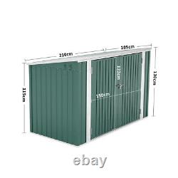 7ft Metal Galvanized Steel Garden Shed Outdoor Bike Storage House Tool Shed Roof
