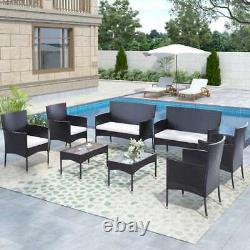 8 Piece Rattan Garden Furniture Set With Chairs Table Patio Outdoor Conservatory