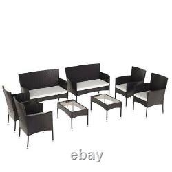 8 Piece Rattan Garden Furniture Set With Chairs Table Patio Outdoor Conservatory
