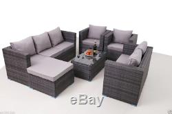 8 Seater New Rattan Garden Furniture Set Sofa Table Chairs Patio Conservatory