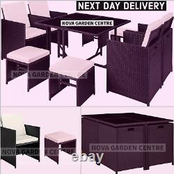 8 Seater Rattan Garden Dining Furniture Cube Set Table Sofa Chair Outdoor Patio