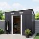 8 X 4ft Metal Garden Shed Storage Unit With Free Floor Foundation Locking Doors