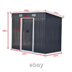 8 X 4FT Metal Garden Shed Storage Unit With Free Floor Foundation Locking Doors