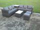 8 Seater Grey Rattan Sofa With 2 Table Set Conservatory Outdoor Garden Furniture