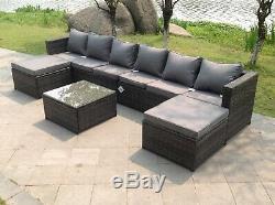 8 seater lounge rattan corner sofa set coffee table outdoor garden furniture