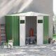 8 X 4ft Outdoor Garden Storage Shed With Lockable Door For Backyard Lawn Green