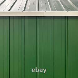 8 x 4ft Outdoor Garden Storage Shed with Lockable Door for Backyard Lawn Green