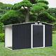 8 X 6ft Metal Garden Shed Log Firewood Stacking House Outdoor Storage Toolshed