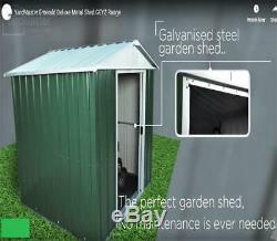 844 Yardmaster Green Apex Metal Garden Shed Maximum External Size 6'8x 4' 6