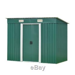 8X4FT Garden Shed Metal Pent Roof & Base Outdoor Storage Shed Bike Bicycle Tool