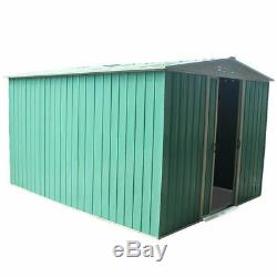 8x6 Metal Garden Shed Storage 2 Door Pent Roof Free Base Foundation Outdoor NEW