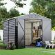8x8.5ft Galvanized Steel Garden Shed Outdoor Tool Storage Shed Metal Summerhouse