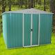 8x8ft Metal Garden Shed Apex Roof Storage With Free Foundation Outdoor House