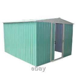 8x8FT Metal Garden Shed Apex Roof Storage with Free Foundation Outdoor House