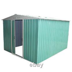 8x8FT Metal Garden Shed Apex Roof Storage with Free Foundation Outdoor House