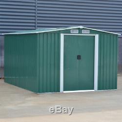 8x8ft, 10x8ft Strong Metal Garden Outdoor Storage Shed Double Door and Air Vents
