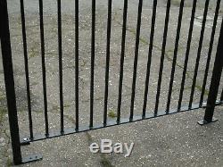 9 meters of new wrought iron railings, metal garden fence, including posts