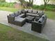 9 Seater Wicker Rattan Sofa Set Coffee Table Ottoman Outdoor Garden Furniture