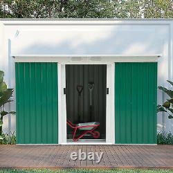 9ft x 4ft Corrugated Garden Metal Storage Shed Outdoor Tool Box with Foundation