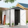 9x6ft Metal Garden Shed Outdoor Storage Shed With Sloped Roof Lockable Door
