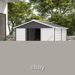 9x6FT Metal Garden Shed Outdoor Storage Shed with Sloped Roof Lockable Door