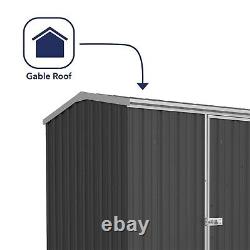 Absco Premier 7' x 5' Dark Grey Reverse Apex Roof Metal Garden Storage Shed