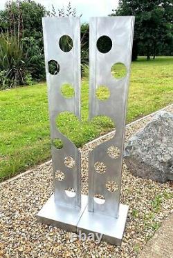 Abstract Metal Garden Ornament Love Mid Height