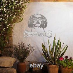 Adorable Shih Tzu Metal Garden Wall Art Personalised Welcome Sign Decor Gift