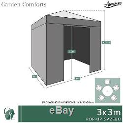 Airwave 3x3m Waterproof Garden Pop Up Gazebo, Bag & Sand Bags