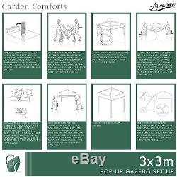 Airwave 3x3m Waterproof Garden Pop Up Gazebo, Bag & Sand Bags