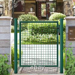 Amagabeli Metal Garden Gates with Lock Lockable 140x100cm Outdoor Mesh Fence EP