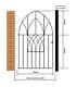 Anavio Metal Garden Gate 914mm To 991mm Gap X 1350mm H Low Bow Top Wrought Iron