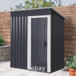 Anthracite Outdoor Metal Storage Shed Utility Room Tool Shed For Garden Backyard