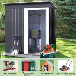 Anthracite Outdoor Metal Storage Shed Utility Room Tool Shed For Garden Backyard