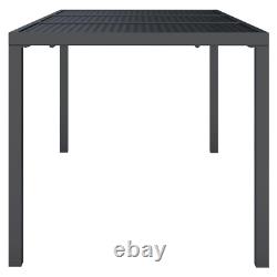 Anthracite Steel Garden Table 165x80x72 cm Patio Furniture